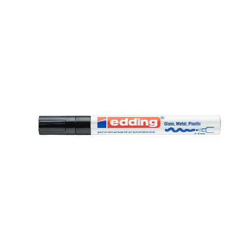 Marker Edding 750, diverse suprafete, nepermanent, varf rotund 2 mm, negru