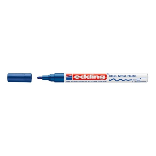 Marker permanent Edding 751 cu vopsea, varf 1-2MM, bleu