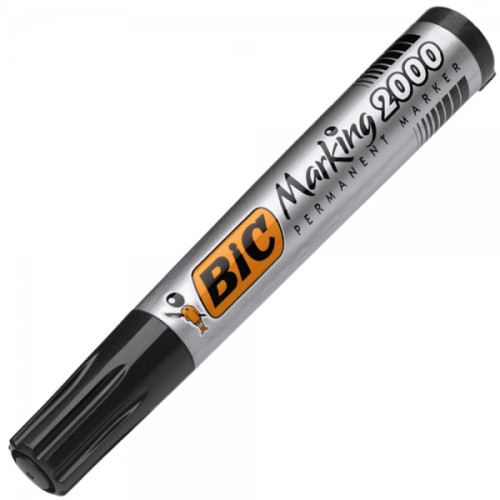 Marker permanent Bic 2000, varf rotund 1.7 mm, negru