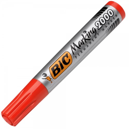 Marker permanent Bic 2000, varf rotund 1.7 mm, rosu