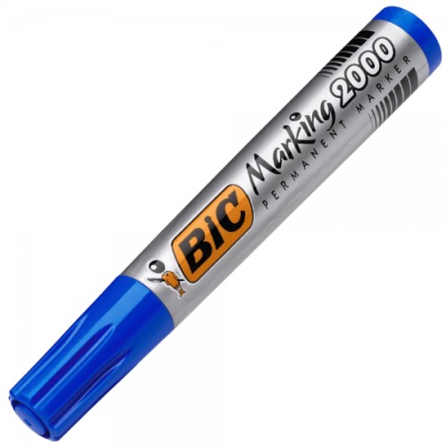 Marker permanent Bic 2000, varf rotund 1.7 mm, albastru