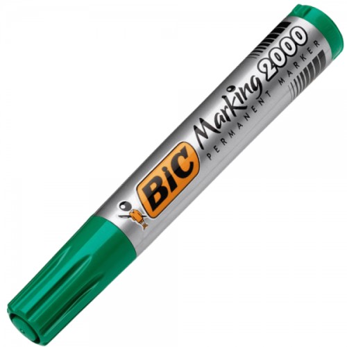 Marker permanent Bic 2000, varf rotund 1.7 mm, verde