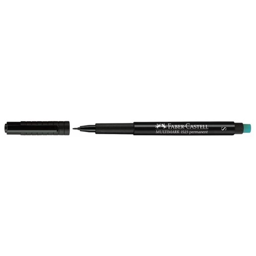 Marker permanent Faber Castell, varf rotund 0.4 mm, negru