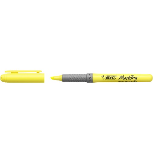 Textmarker Bic, Highlighter Grip, varf tesit 1-4 mm, galben