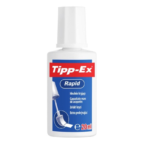 Fluid corector Bic Tipp-Ex Rapid, pe baza de solvent cu burete, 20ml