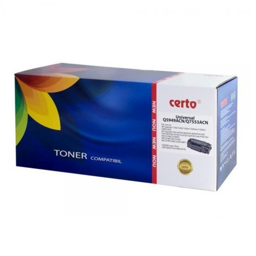 Toner Certo, compatibil HP Q5949A, Q7553, Canon CRG-708, 3000 pagini, negru