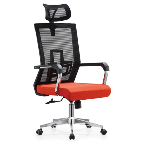 Scaun operational ergonomic, Lucas, mesh, cu tetiera, rosu