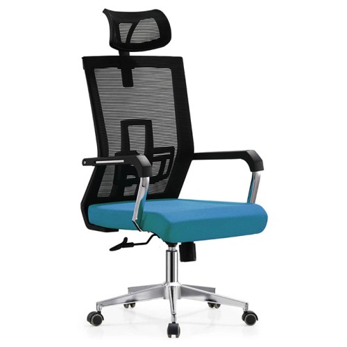 Scaun operational ergonomic, Lucas, mesh, cu tetiera, albastru