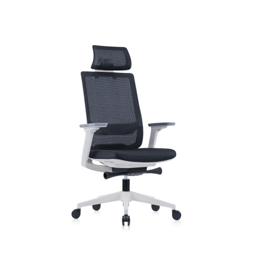 Scaun operational ergonomic, Meteor X, cu tetiera, negru