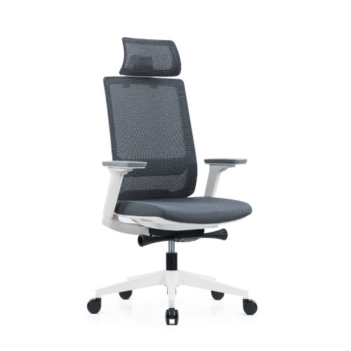 Scaun operational ergonomic, Meteor X, cu tetiera, gri