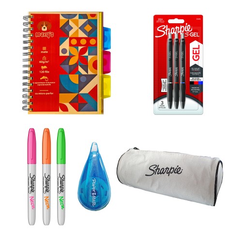 Set Sharpie si caiet cu separtaoare, 8 piese