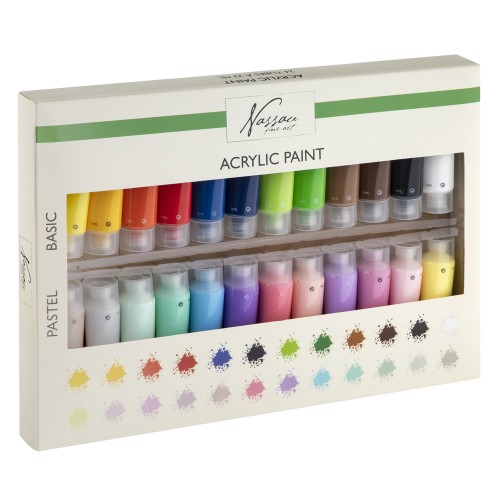 Set culori acrilice Creative Craft Fine Art, 24 culori, 22 ml