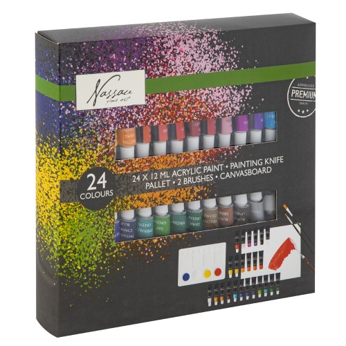 Set culori acrilice Creative Craft, 24 culori, 12 ml