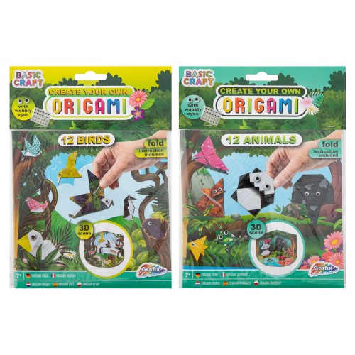 Set Origami Creative Craft, 12 foi cu 24 ochi mobili