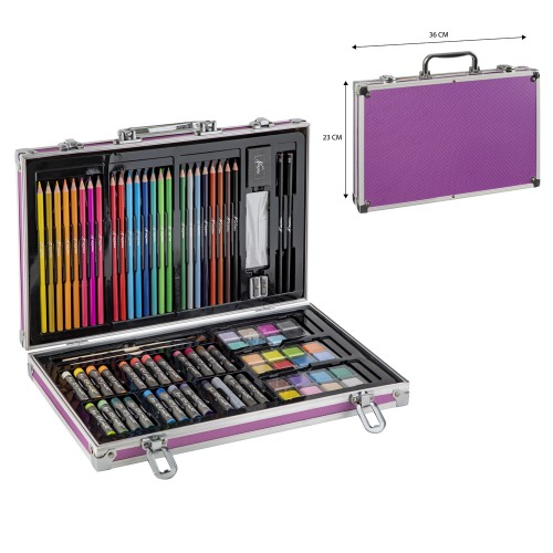 Set Creative Craft, desen multifunctional in cutie de metal, 79 piese