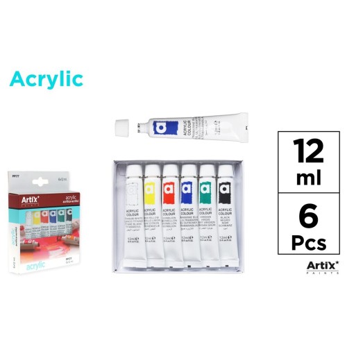 Tempera acrilica Main Paoer, 12 ml, 6 culori