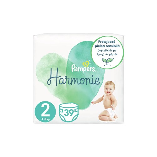 Scutece PAMPERS Harmonie nr 2, Unisex, 4-8 kg, 39 bucati