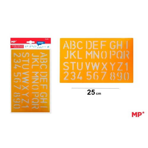 Sablon plastic Main Paper, 25 cm, litere si cifre, blister