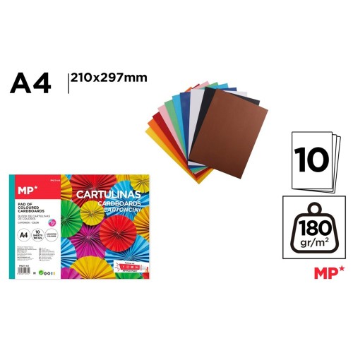 Carton color A4 Main Paper, 180g/mp, 10 file, diverse culori