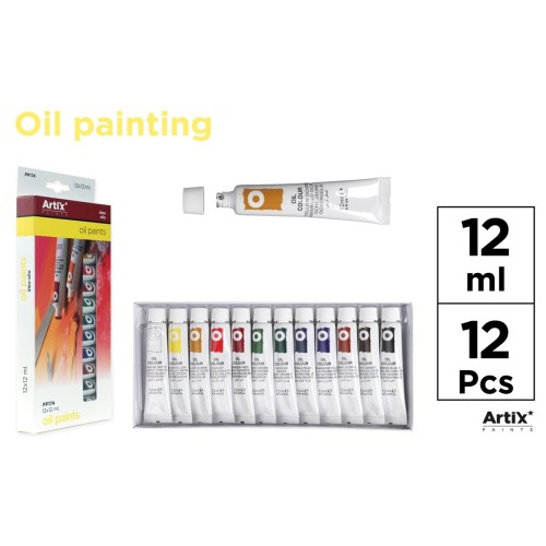 Set 12 tempera ulei Main Paper, 12 ml