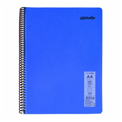 Caiet cu spira Mynote, PP A5, 60 file, matematica, Neon