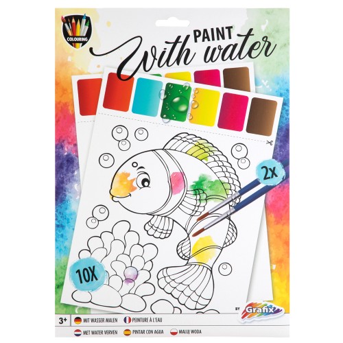 Set creativ pictura Grafix, 10 coli pretiparite , 2 pensule