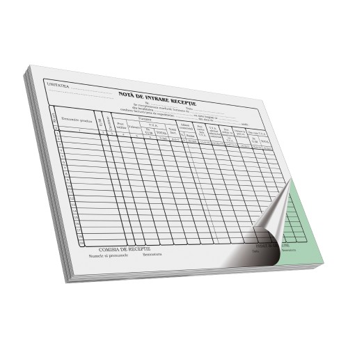 Nota de intrare - receptie, A4, 50 file, 2 exemplare, 3 bucati/set