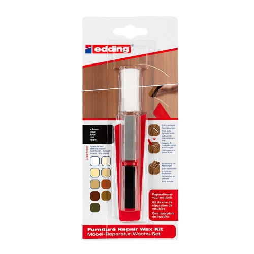 Kit Edding 8901, ceara pentru reparatii mobila, negru, blister