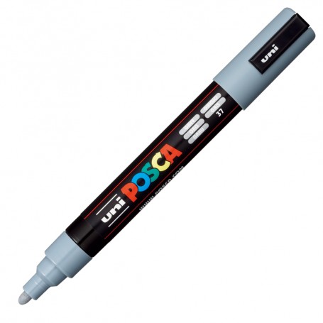 Marker UNI Posca PC-5M, varf rotund, 1.8-2.5mm, gri