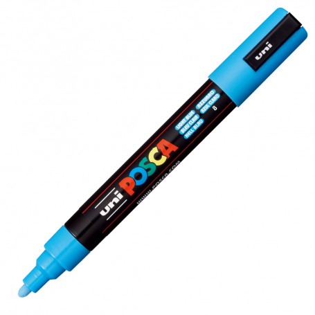 Marker UNI Posca PC-5M, varf rotund, 1.8-2.5mm, albastru deschis