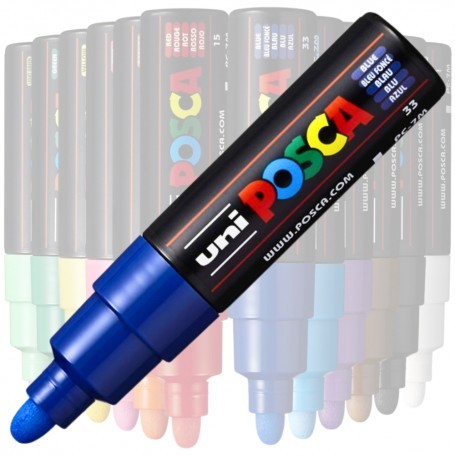 Marker UNI Posca PC-7M, varf rotund, 4.5-5.5mm, albastru