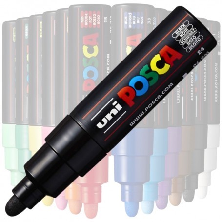 Marker UNI Posca PC-7M, varf rotund, 4.5-5.5mm, negru