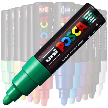 Marker UNI Posca PC-7M, varf rotund, 4.5-5.5mm, verde