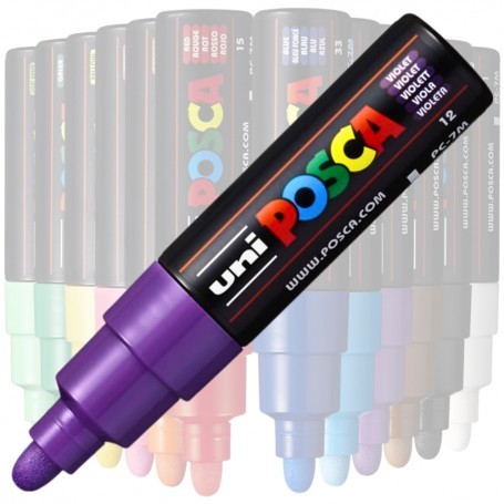 Marker UNI Posca PC-7M, varf rotund, 4.5-5.5mm, violet