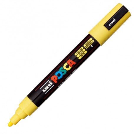 Marker UNI Posca PC-5M, varf rotund, 1.8-2.5mm, galben