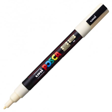 Marker UNI Posca PC-3M, varf rotund, 0.9-1.3mm, alb