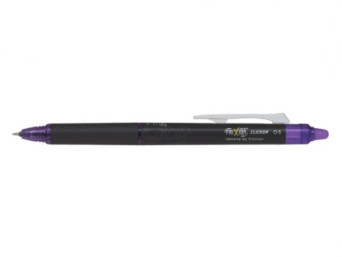 Roller cu gel Pilot Frixion Clicker Point, cu mecanism, 0.5 mm, violet