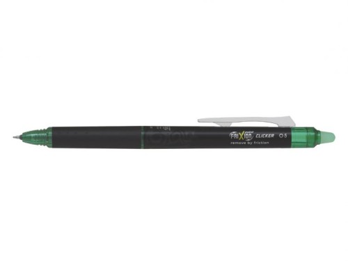 Roller cu gel Pilot Frixion Clicker Point, cu mecanism, 0.5 mm, verde