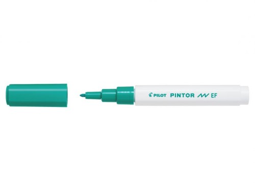 Marker cu vopsea Pilot Pintor EF 0.7 mm, varf rotund, verde