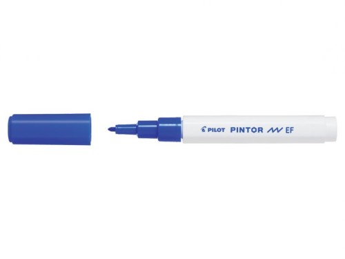 Marker cu vopsea Pilot Pintor EF 0.7 mm, varf rotund, albastru