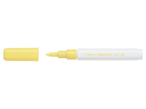 Marker cu vopsea Pilot Pintor EF 0.7 mm, varf rotund, galben