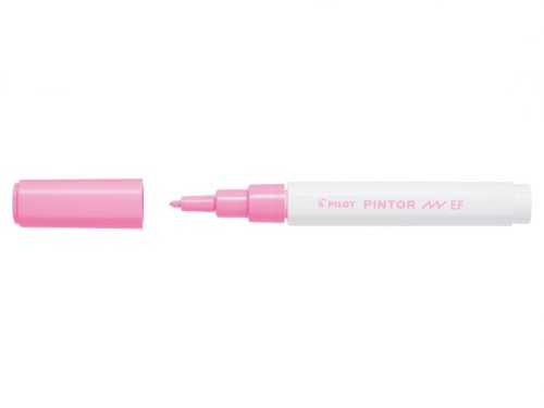 Marker cu vopsea Pilot Pintor EF 0.7 mm, varf rotund, roz