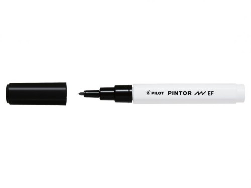 Marker cu vopsea Pilot Pintor EF 0.7 mm, varf rotund, negru