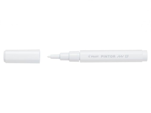 Marker cu vopsea Pilot Pintor EF 0.7 mm, varf rotund, alb