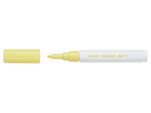 Marker cu vopsea Pilot Pintor Pastel F 1.0 mm, varf rotund, galben pastel