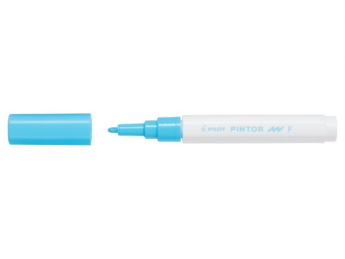 Marker cu vopsea Pilot Pintor Pastel F 1.0 mm, varf rotund, albastru pastel