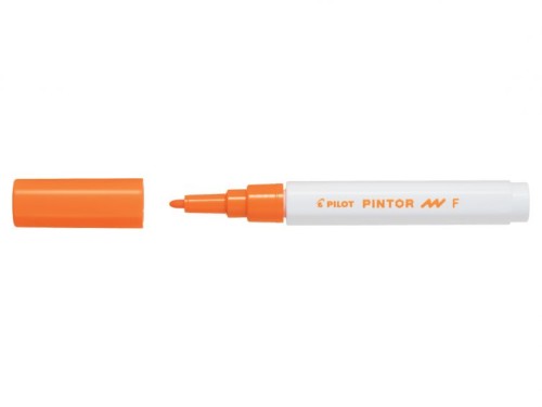 Marker cu vopsea Pilot Pintor F 1.0 mm, varf rotund, portocaliu