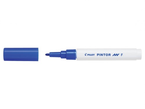 Marker cu vopsea Pilot Pintor F 1.0 mm, varf rotund, albastru