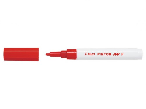 Marker cu vopsea Pilot Pintor F 1.0 mm, varf rotund, rosu