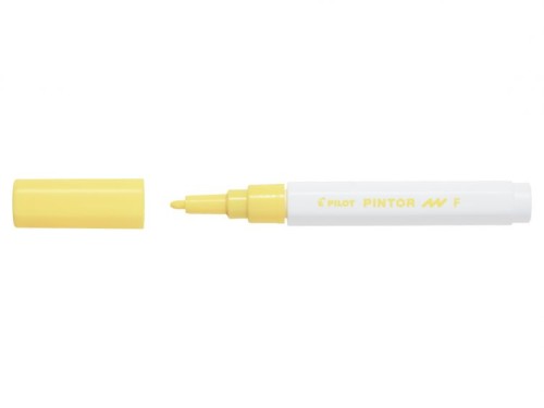 Marker cu vopsea Pilot Pintor F 1.0 mm, varf rotund, galben